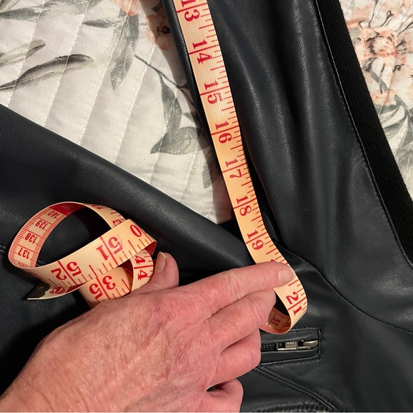 NWOT Cut 25 by Yigal Azuroeul blue leather jacket ribbed sleeves - Picture 16 of 16